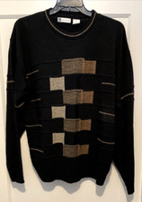 Vintage Bachrach Sweater Men  s XL 3D Knit Textured Multicolor 90s Cosby Style