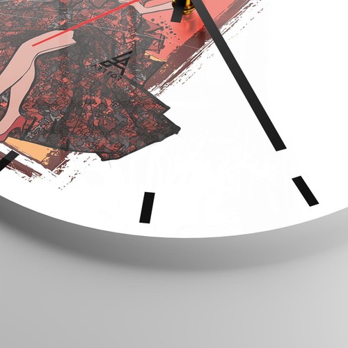 Orologio da Parete in Vetro 30x30cm danza ballerina Moderno Silenzioso - Foto 4 di 10