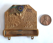 1923 BPOE ELKS EUREKA CALIFORNIA Brass Pin.
