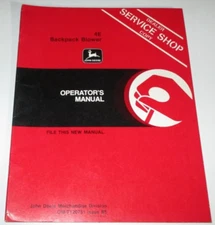 John Deere 4E Backpack Leaf Blower Operators Manual OM-TY20751 B5 JD ORIGINAL!