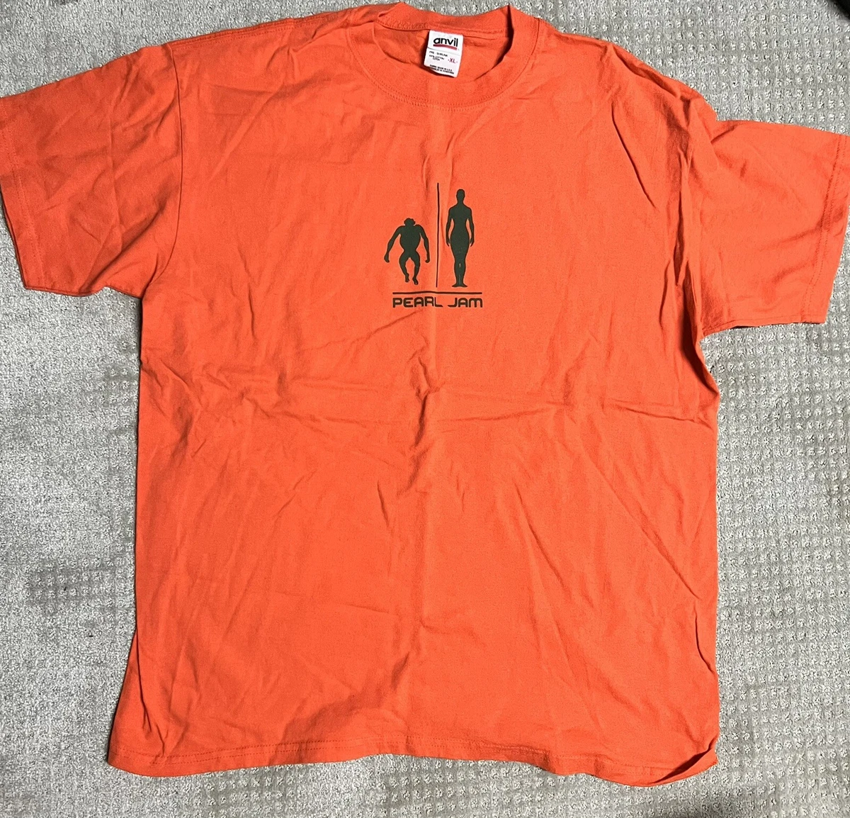 Vintage Pearl Jam 2000 Binaural Visit Tour Orange X Large Concert T-Shirt