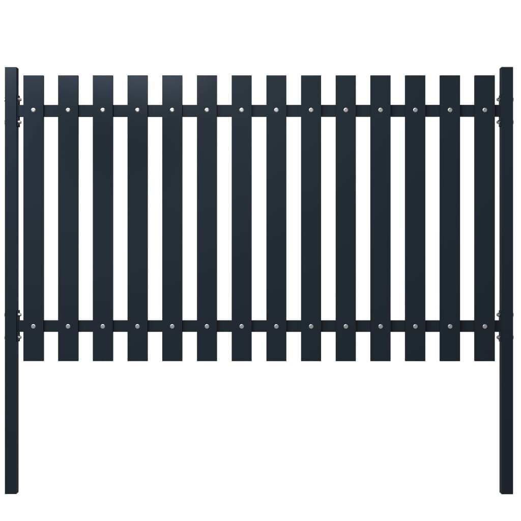vidaXL Fence Panel Anthracite 174.5x125 cm Powder-coated Steel
