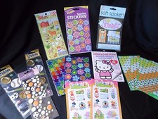 Scrap booking Sticker Lot Hello Kitty Sports Flowers Stars Mixed lot