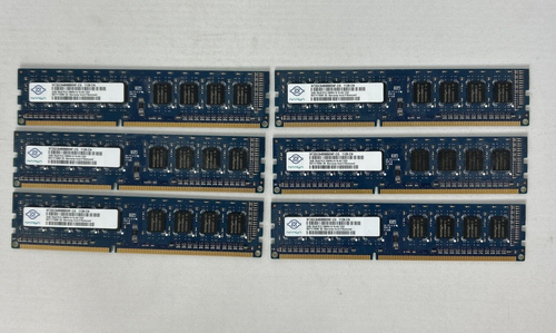 Lot( 6 ) 2GB Nanya NT2GC64B8HC0NF-CG PC3-10600u DDR3-1333MHz 2Rx8 Non-ECC RAM - Picture 1 of 2