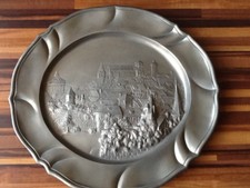 edler Zinn Engel Punze gepunzt Wandteller Teller Nürnberg Hallertor oval groß