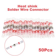 50X Solder Seal Sleeve Heat Shrink Butt Wire Waterproof Connectors Terminals