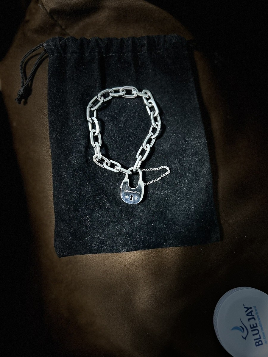 michael kors silver padlock bracelet
