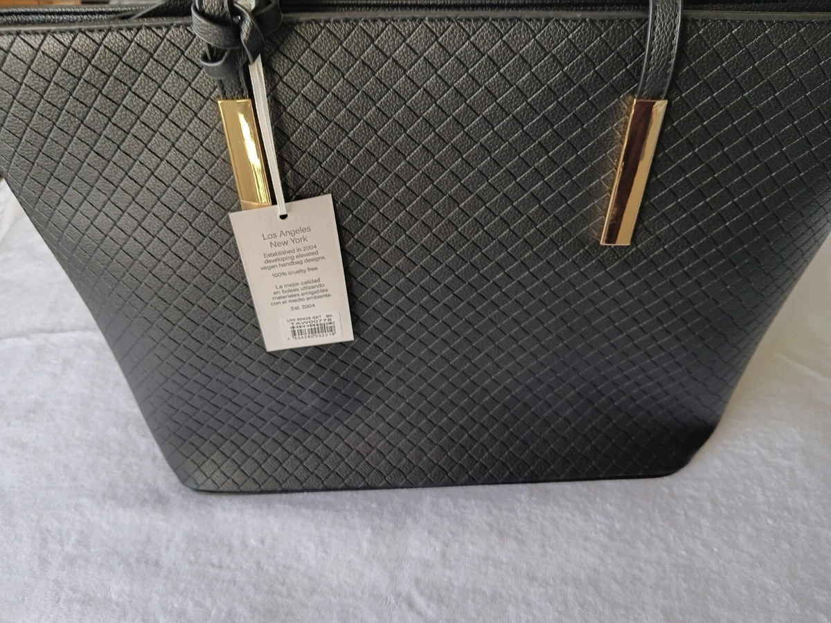 Alyssa Handbag Purse Shoulder Bag Tote Handbag Wristlet Black NWT
