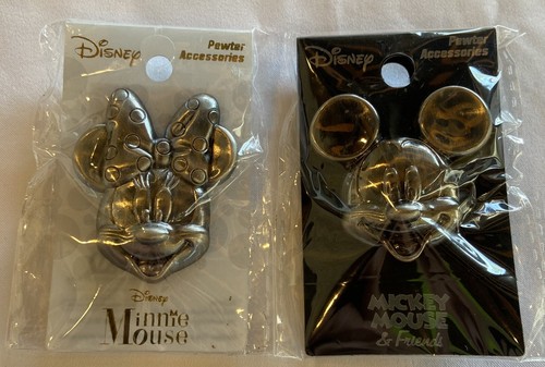 Disney Minnie und Mickey Maus Zinn Reversnadel Brosche - YoU GeT BoTh! Neu mit Etikett Neu