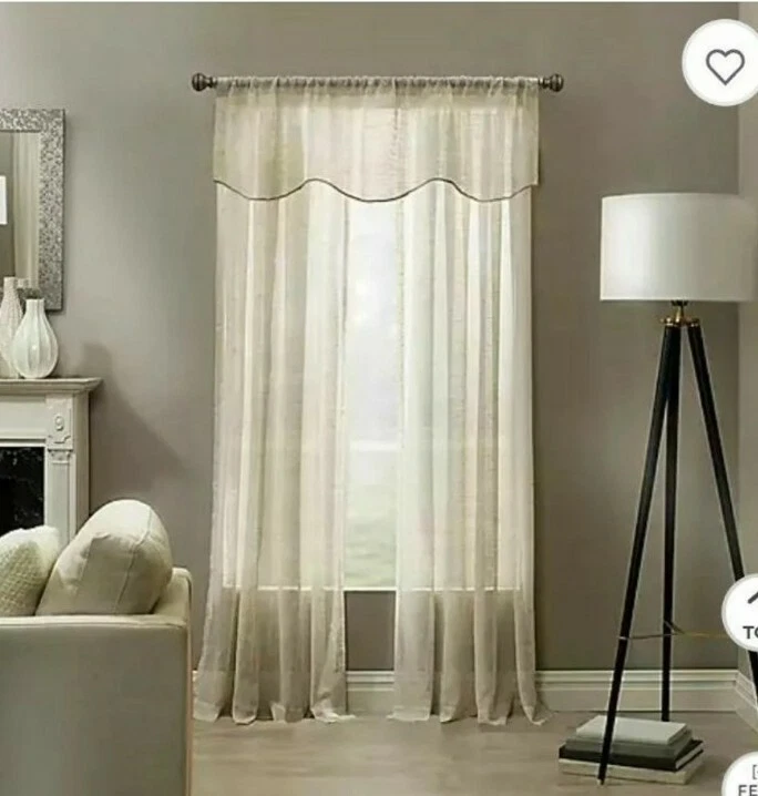 Linden Flek Sheer Window Panel in Natura 52X95" - Image 2 of 4