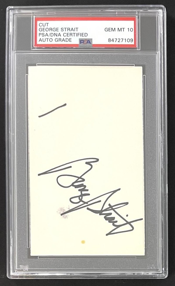 George Strait Signed Autograph 3x5 Card PSA/DNA Slabbed - AUTO