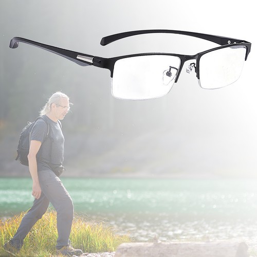 Photochromic Progressive Multifocal Reading Glasses Anti-blue MagnifierGunmetal - Picture 6 of 17