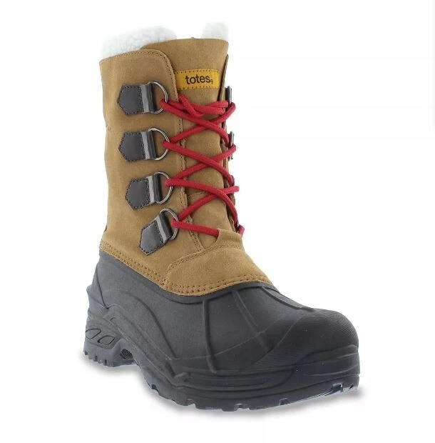 Totes Coastal Men's Tan Waterproof Winter Snow Boots Size 9 New