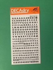 DECADRY N  82 RUB-ON BLACK LETTERS  NUMBERS TRANSFER  20pt-0.197 inch-5 mm 