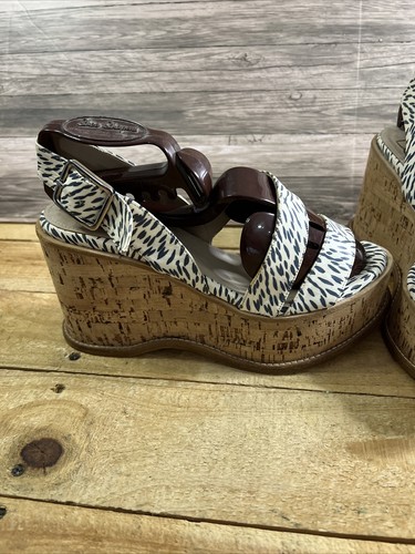 Mavette Platform Espadrille Sandals Size 38 EU 7.5 U.S. EUC Cork Made In Italy - Picture 3 of 20