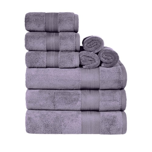 Turkish Cotton 9 Piece Solid Ultra-Plush Soft Heavyweight Towel Set - Picture 4 of 63