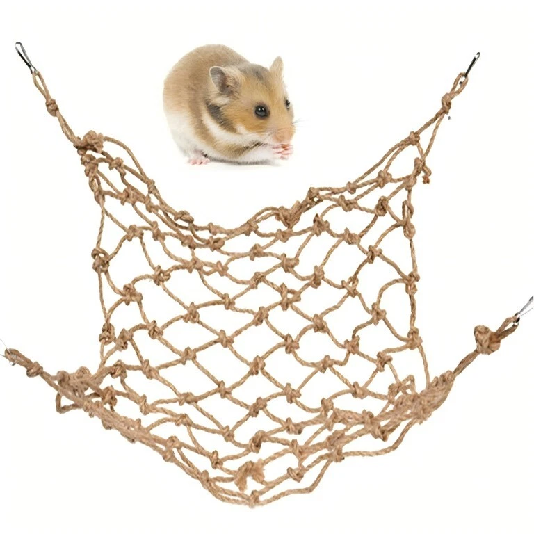 Papagei Spielzeug Vogel Papageienspielzeug Hanfseil Kletternetz Hängematte - Bild 4 von 4