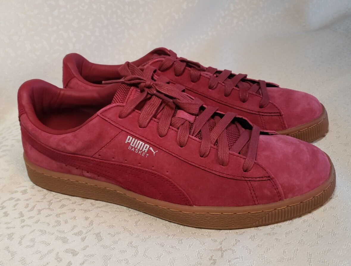 Rare Puma Basket Suede Tibetan Red Gum Sole Men's Size Clyde