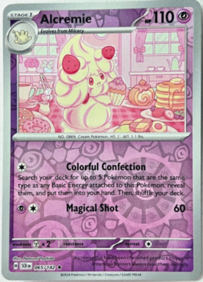 Pokemon -  Alcremie - 065/142 - Reverse Holo Rare - Stellar Crown - NM/M