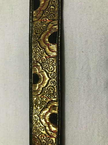 Vintage French Jacquard Embroidered Trim By The Yard About 1 1/2" wide " Taj" - Picture 6 of 13