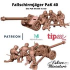 Canon Antichar Allemand PAK 40 Fallschirmjäger, Seconde Guerre Mondiale, Wargame