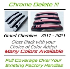 Black & Color Door Handle Overlays Fits 2011-2020 Jeep Grand Cherokee U PICK CLR