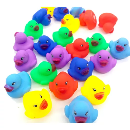 12 Pcs Colorful Baby Children Bath Toys Cute Rubber Squeaky Duck Ducky BDF6 - Picture 1 of 12