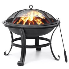 Fire Pit Outdoor Wood Burning Firepit Bowl Pi...