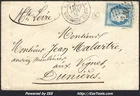 FRANCE N°60C SUR LETTRE ASNA + CAD VERSAILLES ASSEMBLÉE NATIONALE 22/06/1875