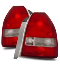 For 96-00 Honda Civic Ek Em 3dr Hatch Back Red Clear Frosted Tail Lights Si