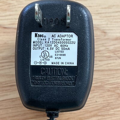 Ktec a c adapter 4.5v output Model KA12D045005022U