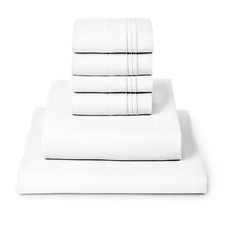 Mellanni 6-Piece Bed Sheet Set- Deep Pocket, Wrinkle, Stain Resistant Microfiber