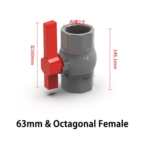 PVC Pipe Fittings 20mm-110mm Ball Valve Socket Solvent Weld / Female Thread Grey - Picture 38 of 41
