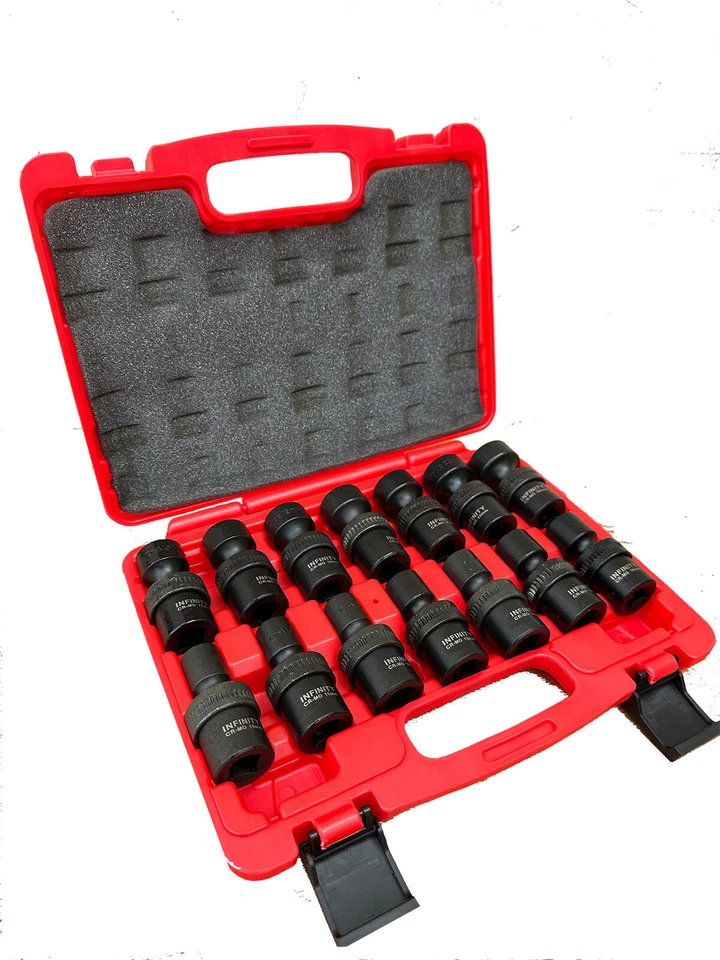 1 /2" Dr. 14pc 10-24mm 6pts Cr-MO Swivel Shallow Universal Impact Socket Set - image 3 of 4