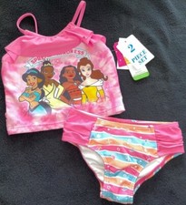 Disney PRINCESS GIRLS 2 PIECE Swim Suit UPF 50 SZ 2T - 3T - 4T - 4- 5/6 - 6X NWT