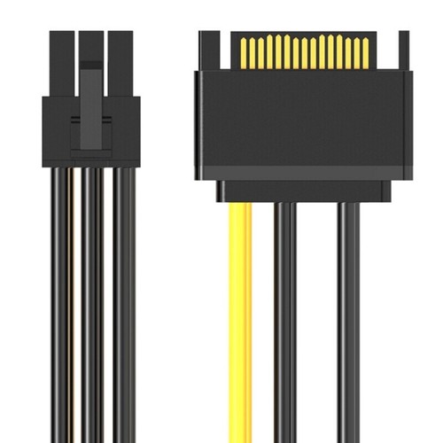 Sata15pin to 6Pin Male Connectors Cable for GPU Power Supply Cable 7.87in - Picture 11 of 14