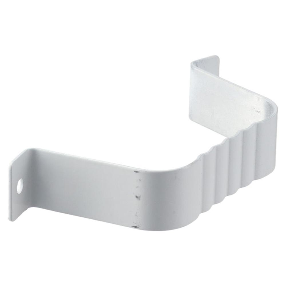 4 Pcs White Downspout Aluminum Strap Rain Gutter Adapter Gutter