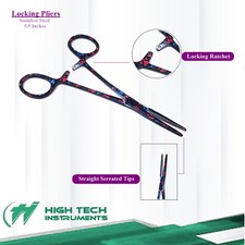 Locking Clamps For Pets Straight Tips 5.5" Pet Veterinary Tool Ticks Remover