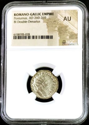 AD 260- 269 ROMANO-GALLIC EMPIRE POSTUMUS BI DOUBLE DENARIUS NGC