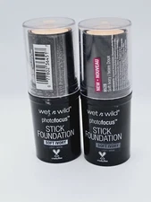  WET N WILD Photofocus Stick Foundation In SOFT IVORY 852B. QTY:2