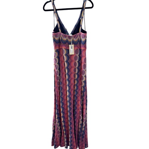 Ramy Brook Genevieve Maxi Dress V-Neck Metallic Babydoll Neckline Summer Size 12 - Picture 4 of 12
