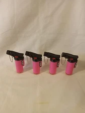 Lot Of 4 Blink Butane Gas Torch Lighters, Refillable, Adjustable Flame 