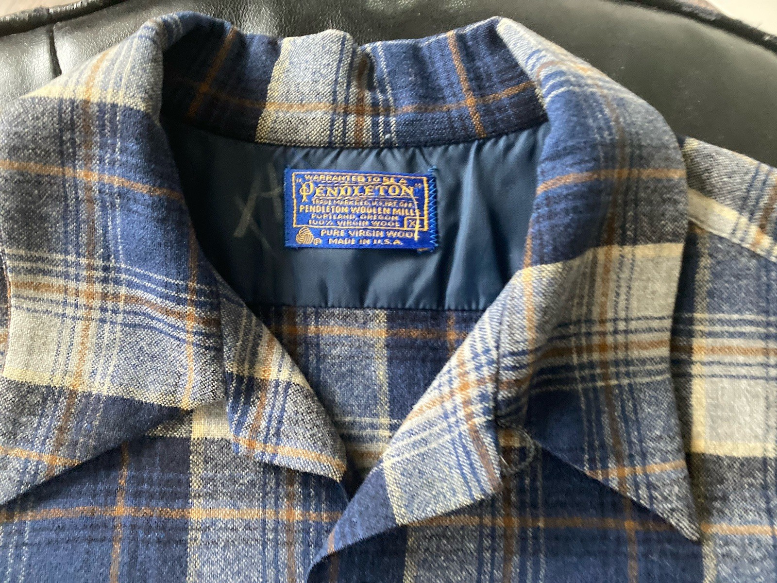 Vtg Pendleton USA Wool Shadow plaid Loop Collar F… - image 5