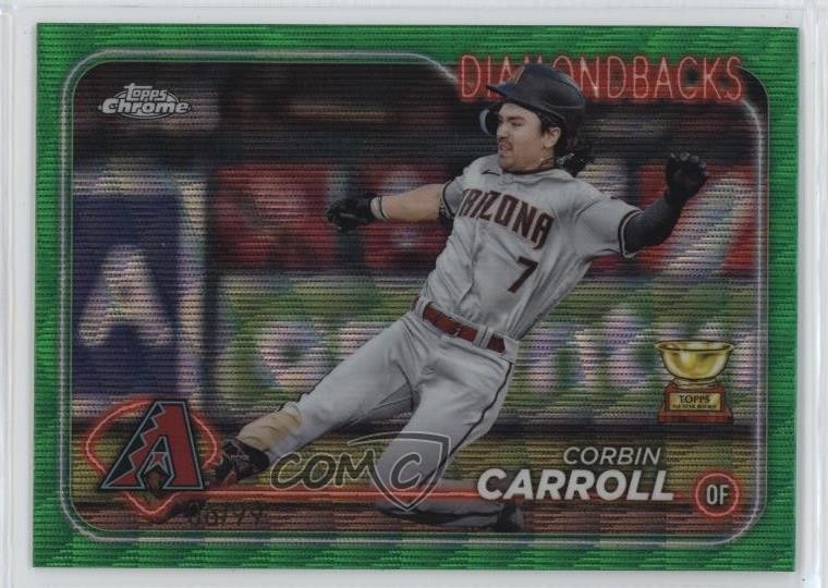 2024 Topps Chrome Green Wave Refractor /99 Corbin Carroll #267 9hx
