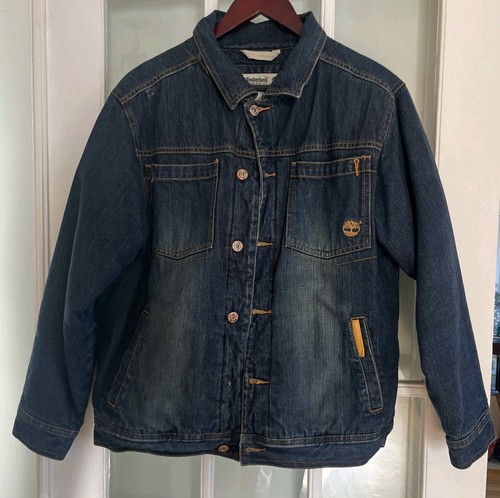 Timberland Denim Jacket Lined Jean Trucker Jacket Men's Size: XL *Read*