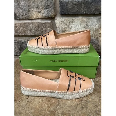 Tory Burch Ines Womens Size 7 Platform Espadrille Camello Leather Size 7 New