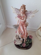 Elfe, Fee Skulptur, Figur, Statue aus Polyresin auf Holzsockel