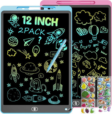 2 Pack 12 Inch LCD Writing Tablet, Colorful Drawing Tablet for Kids, Eye Care Do