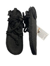 Nomadic State of Mind Rope Woven Flat Sandals in Black