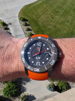 LIV GX-Diver 44mm Swiss Automatic Orange FULL SET Mint Stickered + OEM Bracelet